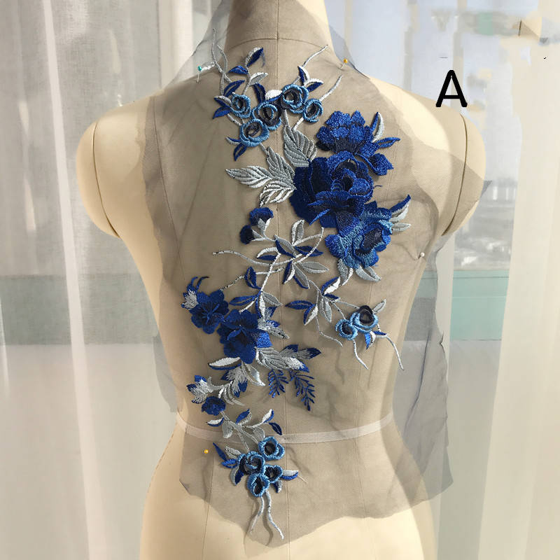 Dress Evening Dress Accessories Lace Fabric Multicolor Computer Embroidered Children's Clothing Decoration