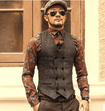 Men's woolen double-breasted vest - melvincucci
