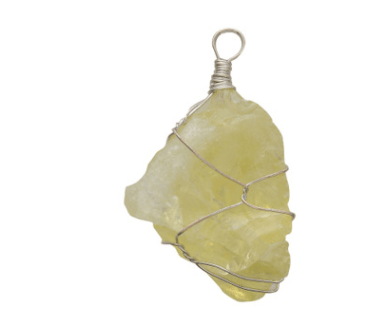Natural stone pendant irregular crystal rough necklace - melvincucci