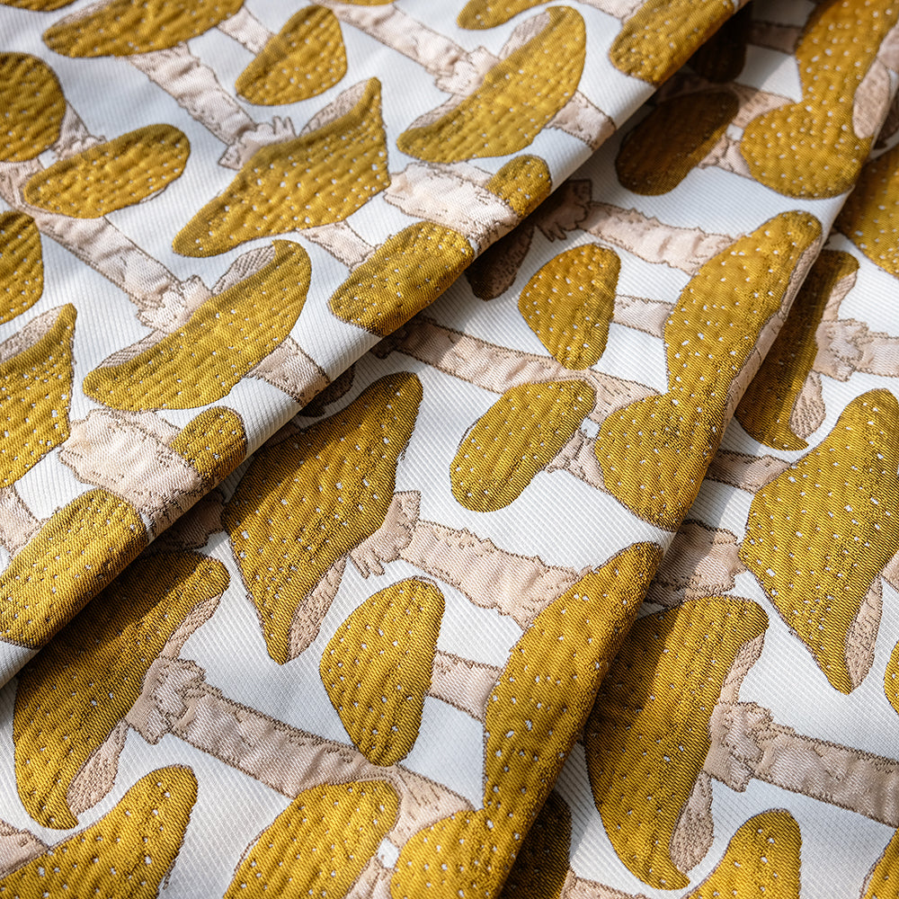 Cartoon Mushroom Pattern Jacquard Printed Fabric Bag Pillow Handmade DIY Fabric Material