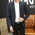 Fashion Slim Plaid Suit Men's Jacket - melvincucci