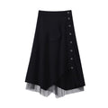 Irregular Plaid Skirt Women High Waist Long Skirt - melvincucci