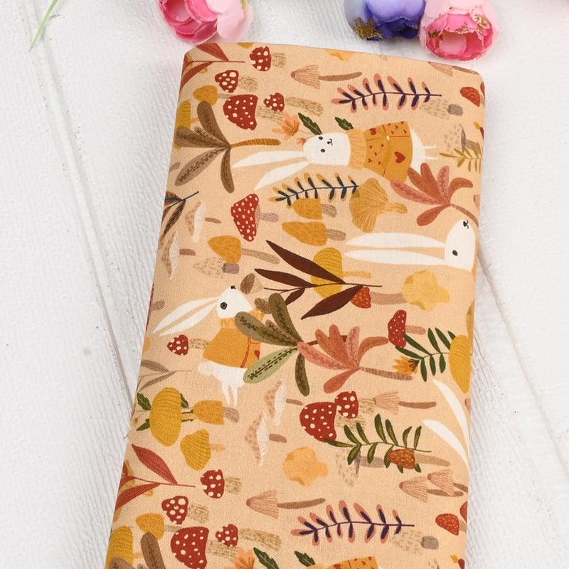 Muslin Bunny Squirrel Print Fabric Cotton Fabric - melvincucci