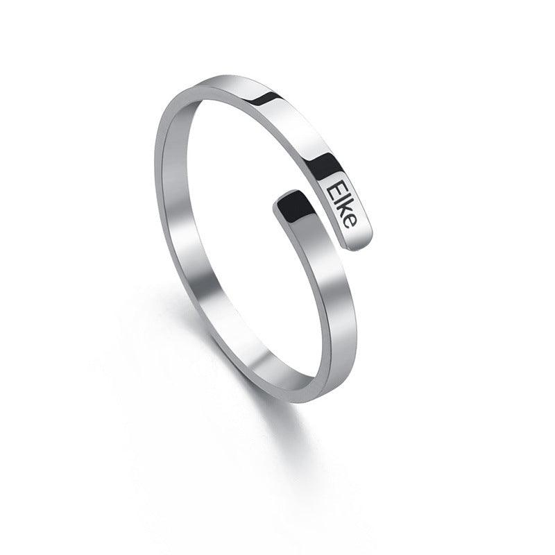 Glossy Plain Ring Titanium Steel Ring Women - melvincucci