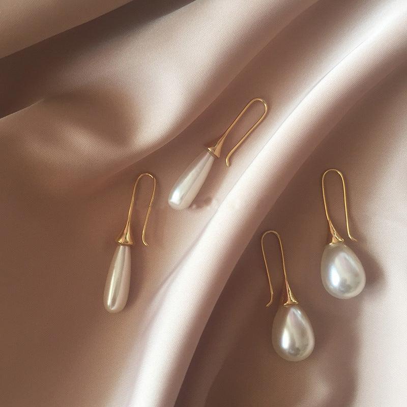 Waterdrop pearl simple personality earrings - melvincucci