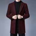 Handsome Men's Jacket With Wool Solid Color Lapel Collar - melvincucci