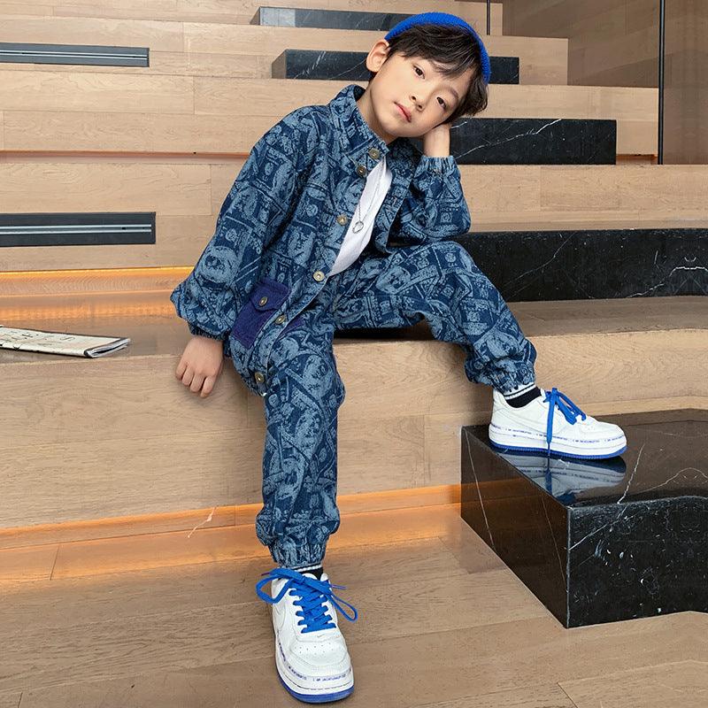 Handsome Boy Clothes Spring And Autumn Two Piece Set - melvincucci