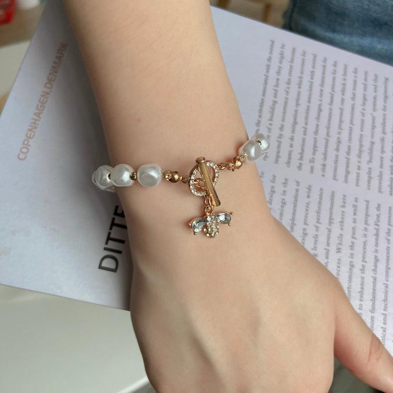 Classic Fashion Natural Stone Pearl Pendant Bracelet For Woman Exquisite New Lucky Cuff Bracelet Anniversary Gift Luxury Jewelry - melvincucci
