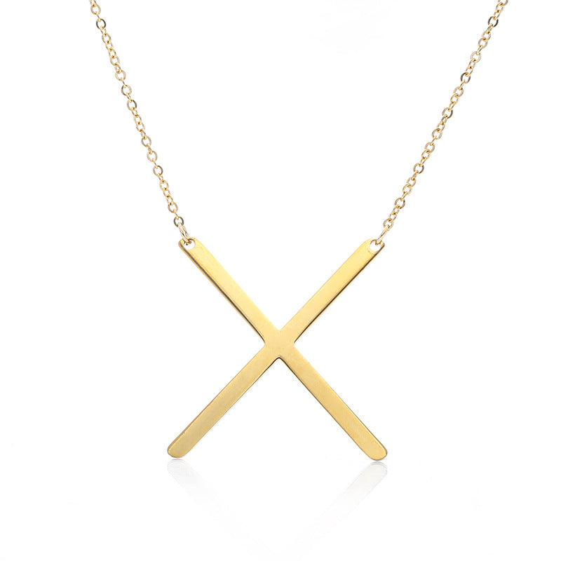 Fabulous Rose Gold Plated Stainless Steel Initial Letter Pendant Necklace - melvincucci