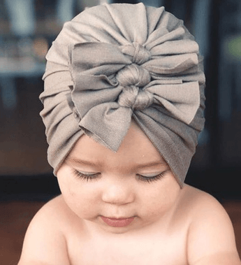 Pleated bowknot baby hat - melvincucci