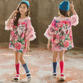 Girls foreign air t-shirt 2021 summer new fashion wild long section t loose short-sleeved Korean t-shirt skirt - melvincucci
