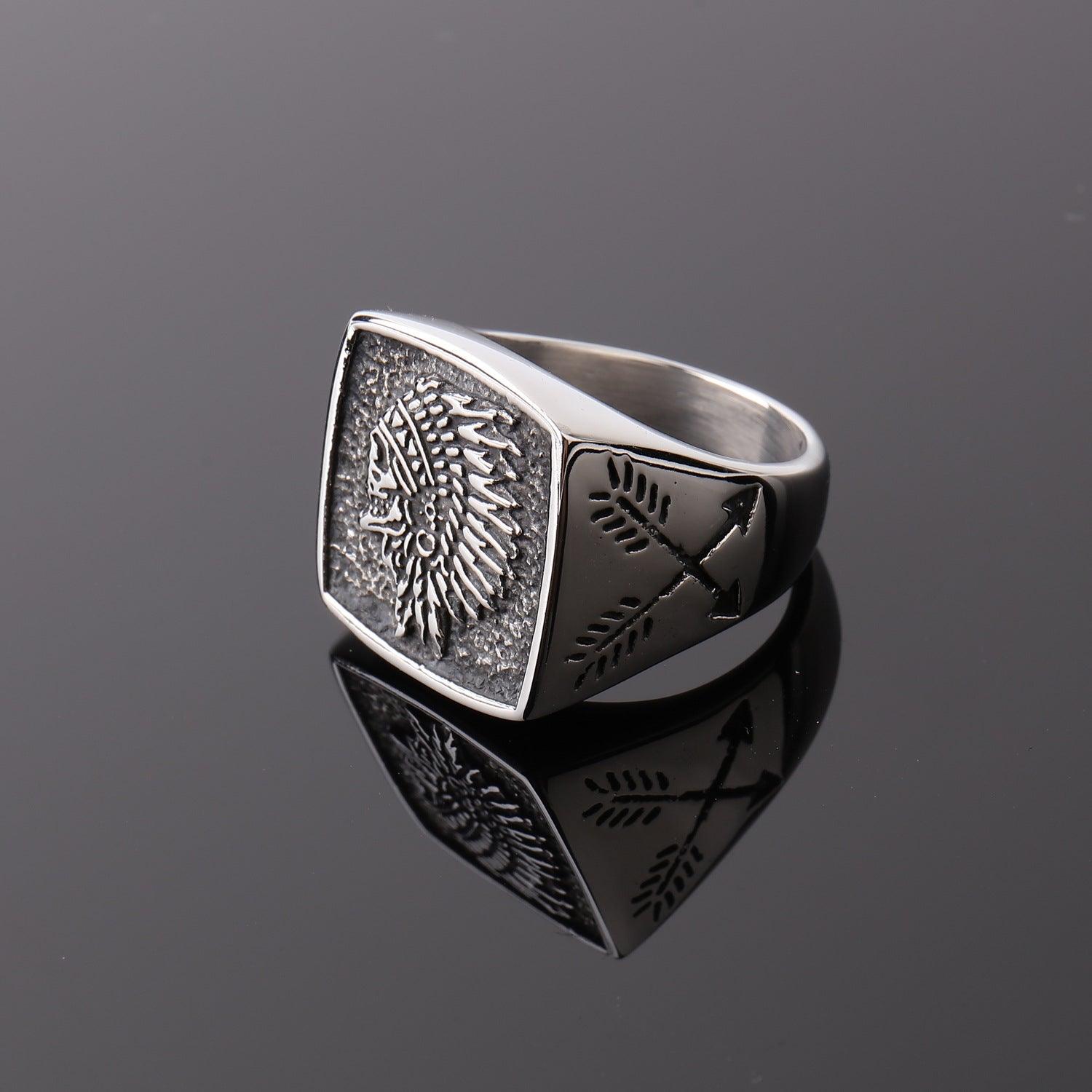 Indian Totem Ring Vintage Stainless Steel Ring - melvincucci