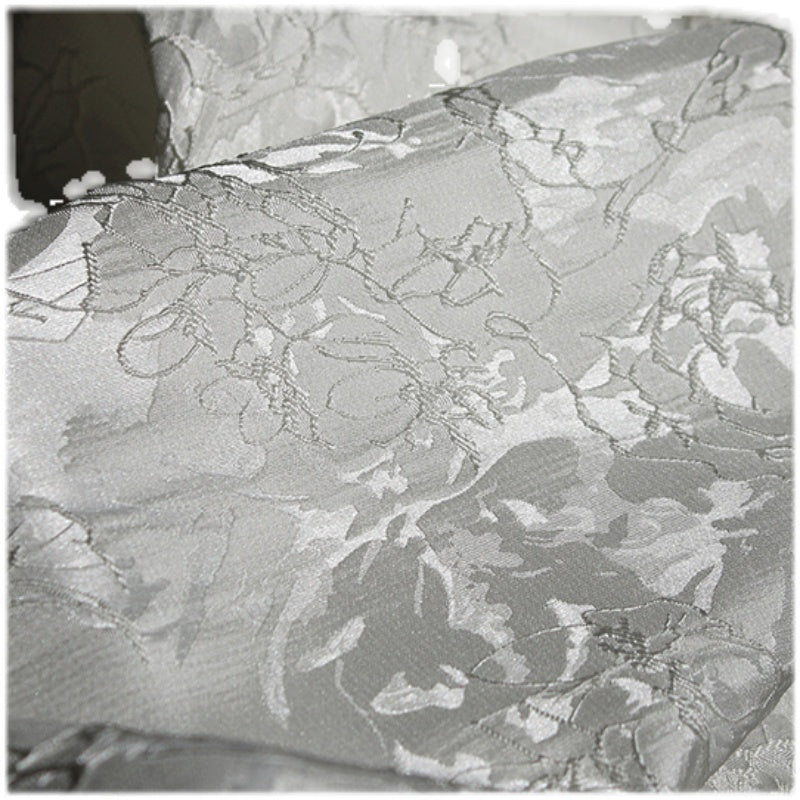 Three-dimensional Jacquard Embroidered Floral Satin Dress Fabric