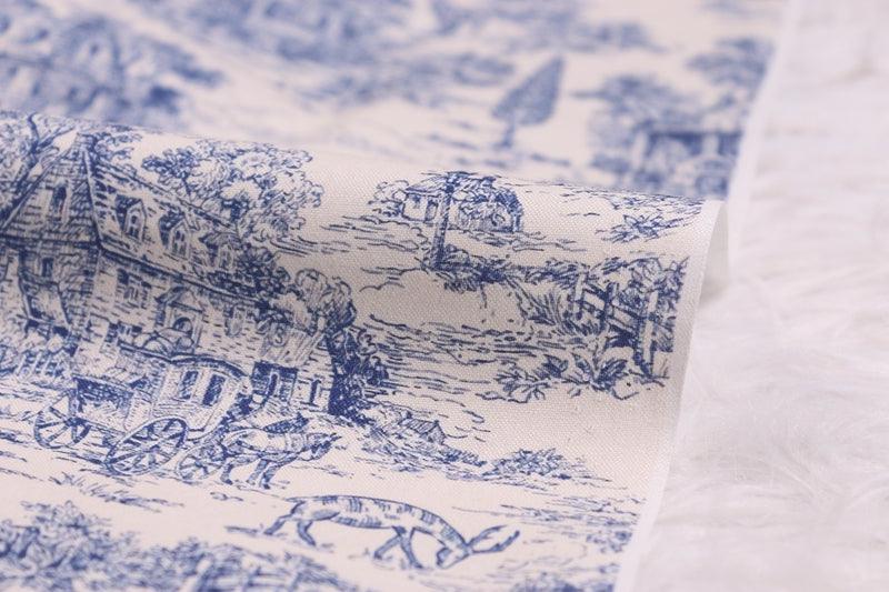 Plain Digital Print Vintage Blues Print Fabric - melvincucci