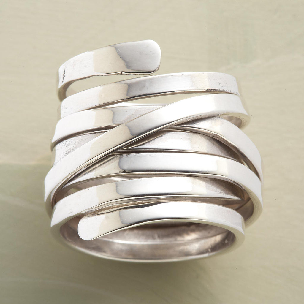 Geometric Metal Jewelry Winding Hoop Ring - melvincucci