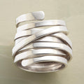 Geometric Metal Jewelry Winding Hoop Ring - melvincucci