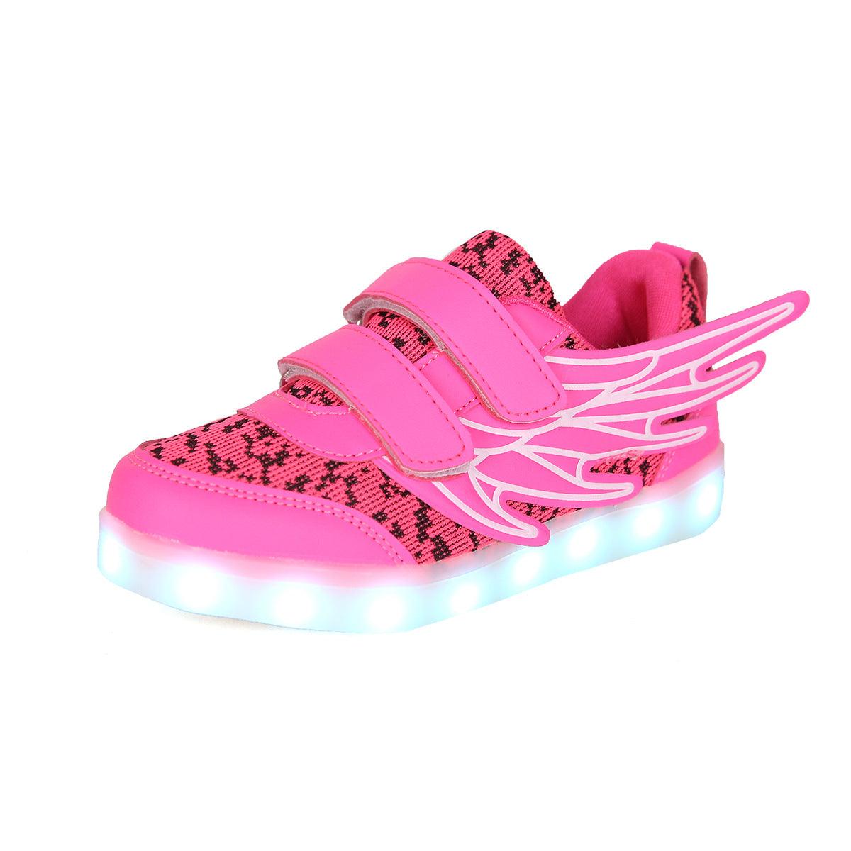 Children's shoes led light shoes children's wings light shoes usb charging colorful luminous shoes casual light shoes - melvincucci