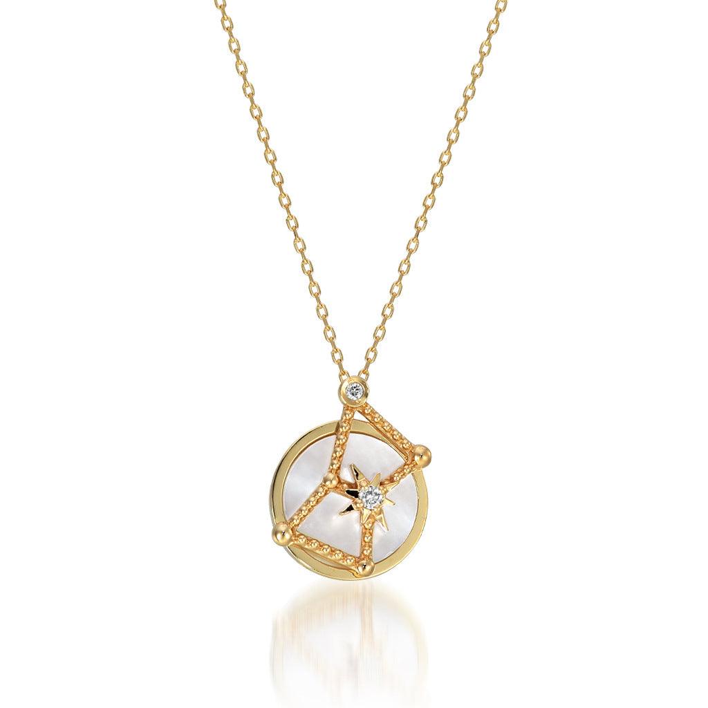 Christmas Big Dipper Orion Natural White Shell Necklace - melvincucci