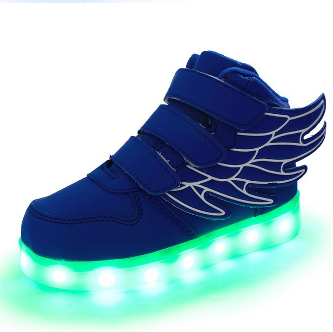 Children's shoes led light shoes children's wings light shoes usb charging colorful luminous shoes casual light shoes - melvincucci