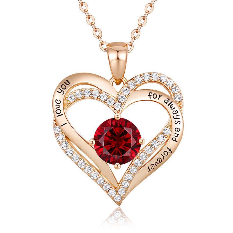 Female 925 Silver Twelve Birthstone Pendant Necklace - melvincucci
