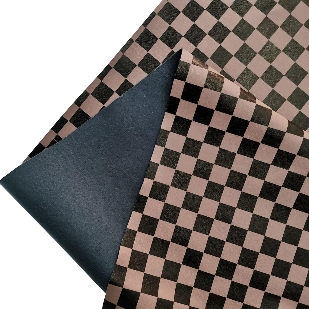 Classic Small Checkerboard Printed Leather Fabric - melvincucci