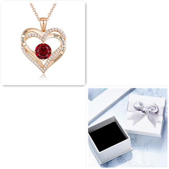 Female 925 Silver Twelve Birthstone Pendant Necklace - melvincucci