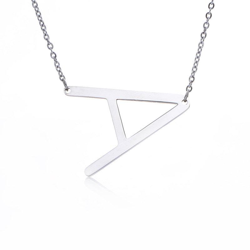 Fabulous Rose Gold Plated Stainless Steel Initial Letter Pendant Necklace - melvincucci