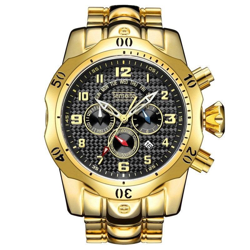 Waterproof quartz watch with large dial - melvincucci