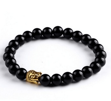 AliExpress explosions Europe and the United States fashion lava rock natural stone Buddha head Golden Buddha men and women bracelet wholesale - melvincucci