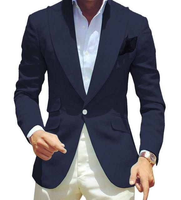 Men's Pure Color Suit Jacket Simple Temperament - melvincucci