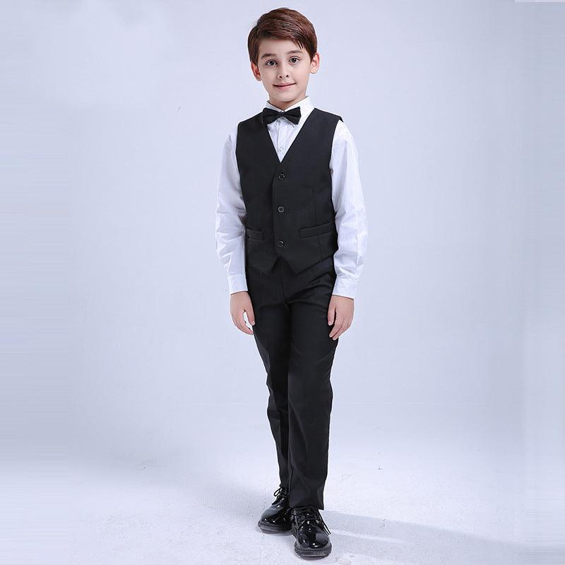 Children'sSuit Boy Dress Flower Girl Show Host Black - melvincucci