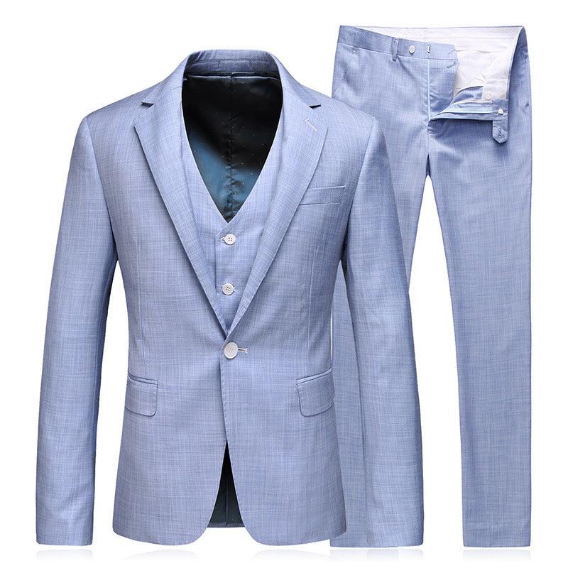 Foreign Trade Men's Suit Men's Three Piece Suit Groom Wedding Dress Thin Business Leisure Slim Fit Suit Trendy - melvincucci