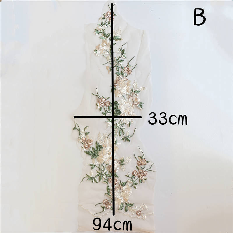 Dress Evening Dress Accessories Lace Fabric Multicolor Computer Embroidered Children's Clothing Decoration