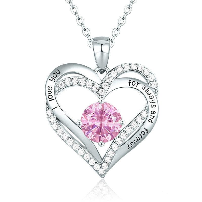 Female 925 Silver Twelve Birthstone Pendant Necklace - melvincucci