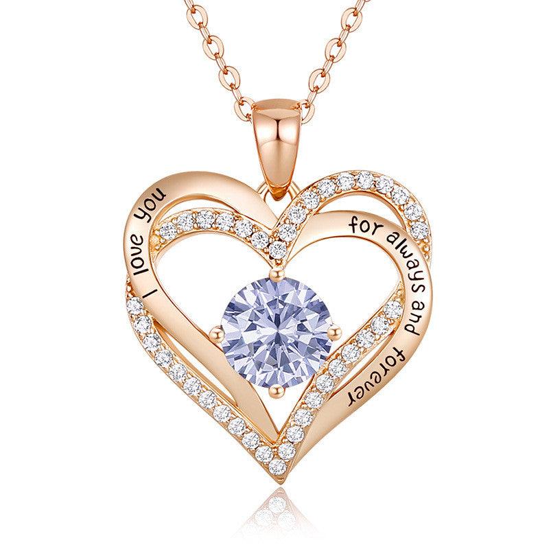 Female 925 Silver Twelve Birthstone Pendant Necklace - melvincucci