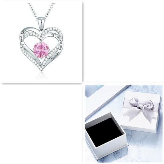 Female 925 Silver Twelve Birthstone Pendant Necklace - melvincucci
