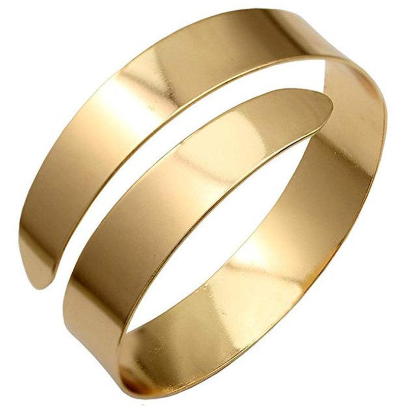 Simple Alloy Glossy Punk Exaggerated Armband Bracelet - melvincucci