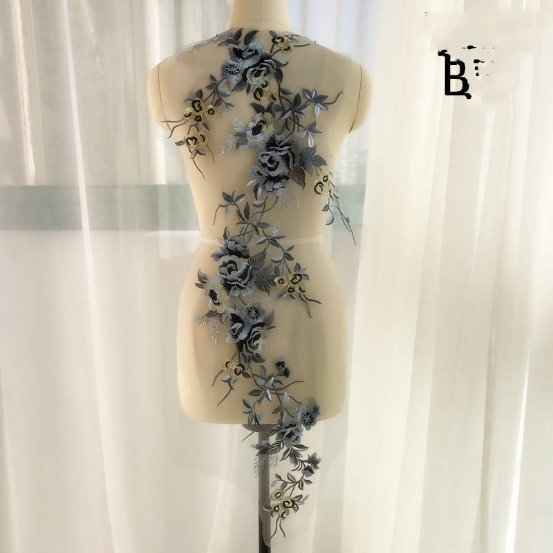 Dress Evening Dress Accessories Lace Fabric Multicolor Computer Embroidered Children's Clothing Decoration