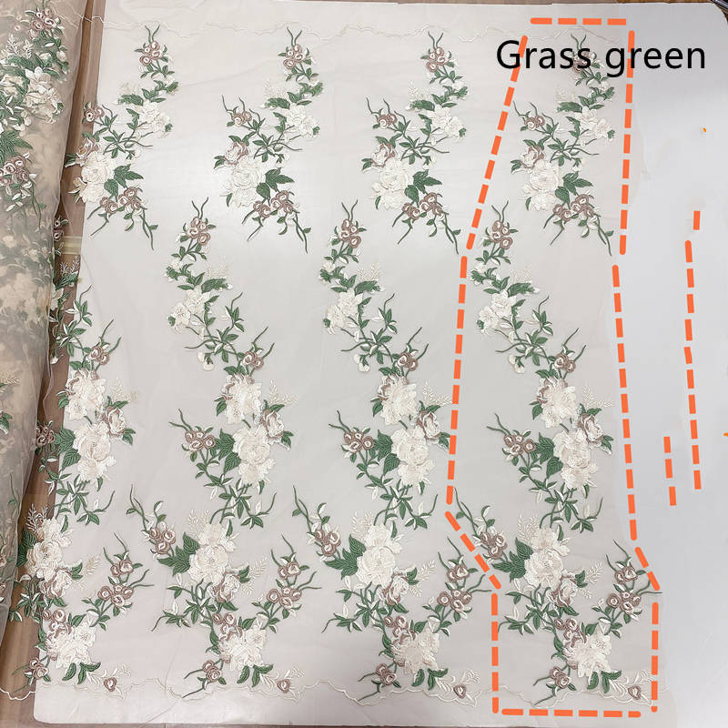 Dress Evening Dress Accessories Lace Fabric Multicolor Computer Embroidered Children's Clothing Decoration
