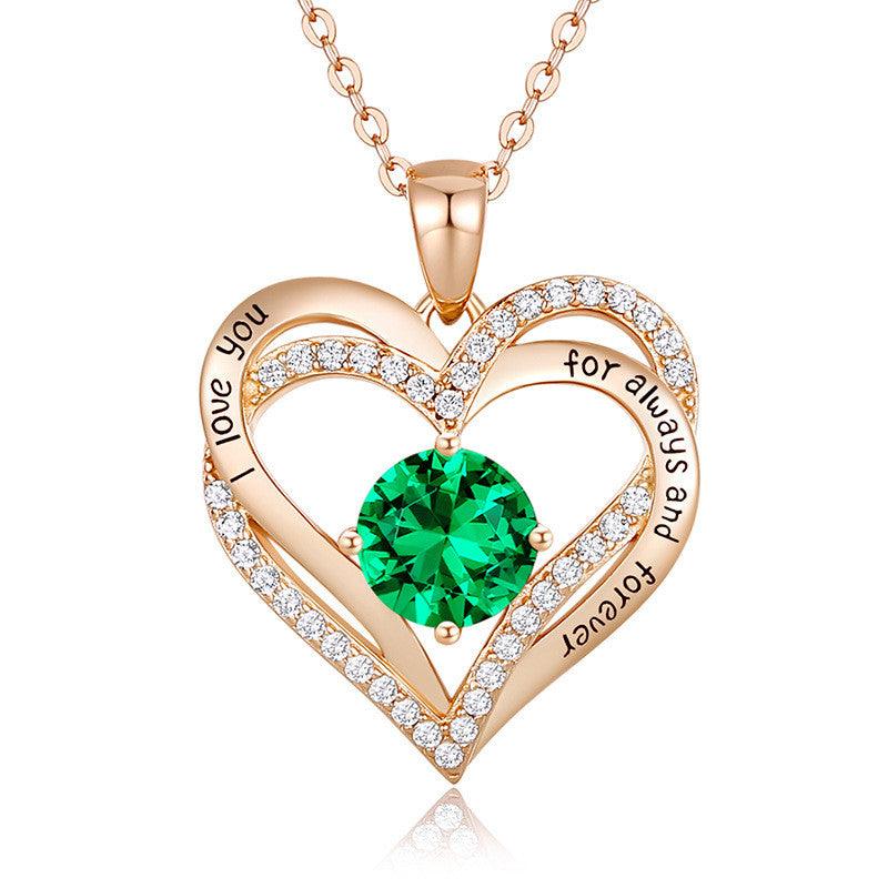 Female 925 Silver Twelve Birthstone Pendant Necklace - melvincucci