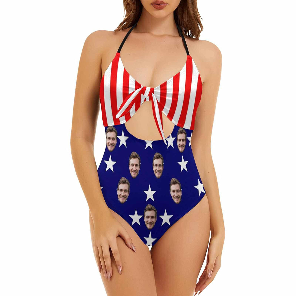 99diy 2022 Hot Sale Summer Mature Women One Piece Swimsuits Cover Up Beachwear Backless Hollow Out Bow Tie Swimsuit Bikini Swimwear Sexy Print On Demand Made In China - melvincucci