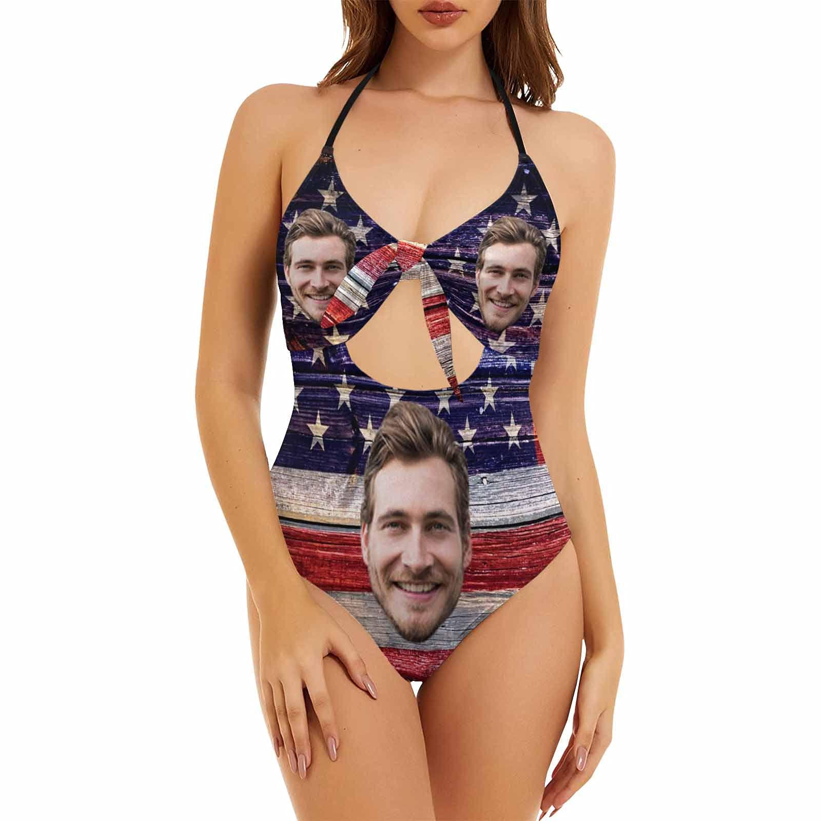 99diy 2022 Hot Sale Summer Mature Women One Piece Swimsuits Cover Up Beachwear Backless Hollow Out Bow Tie Swimsuit Bikini Swimwear Sexy Print On Demand Made In China - melvincucci