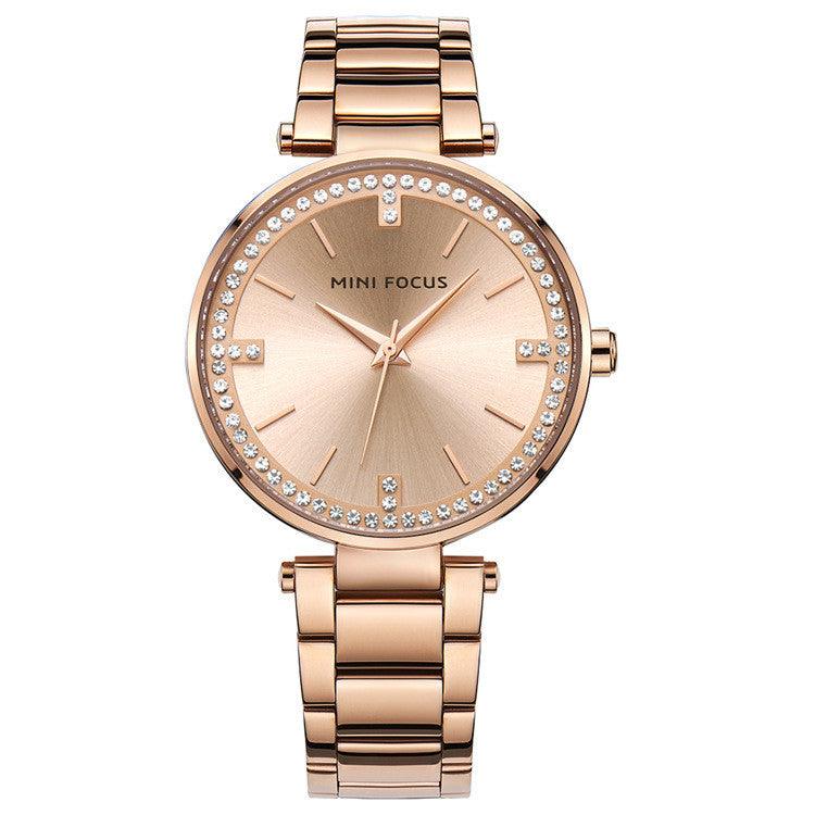 Women's Quartz Watch Diamond Movement Calendar Waterproof - melvincucci