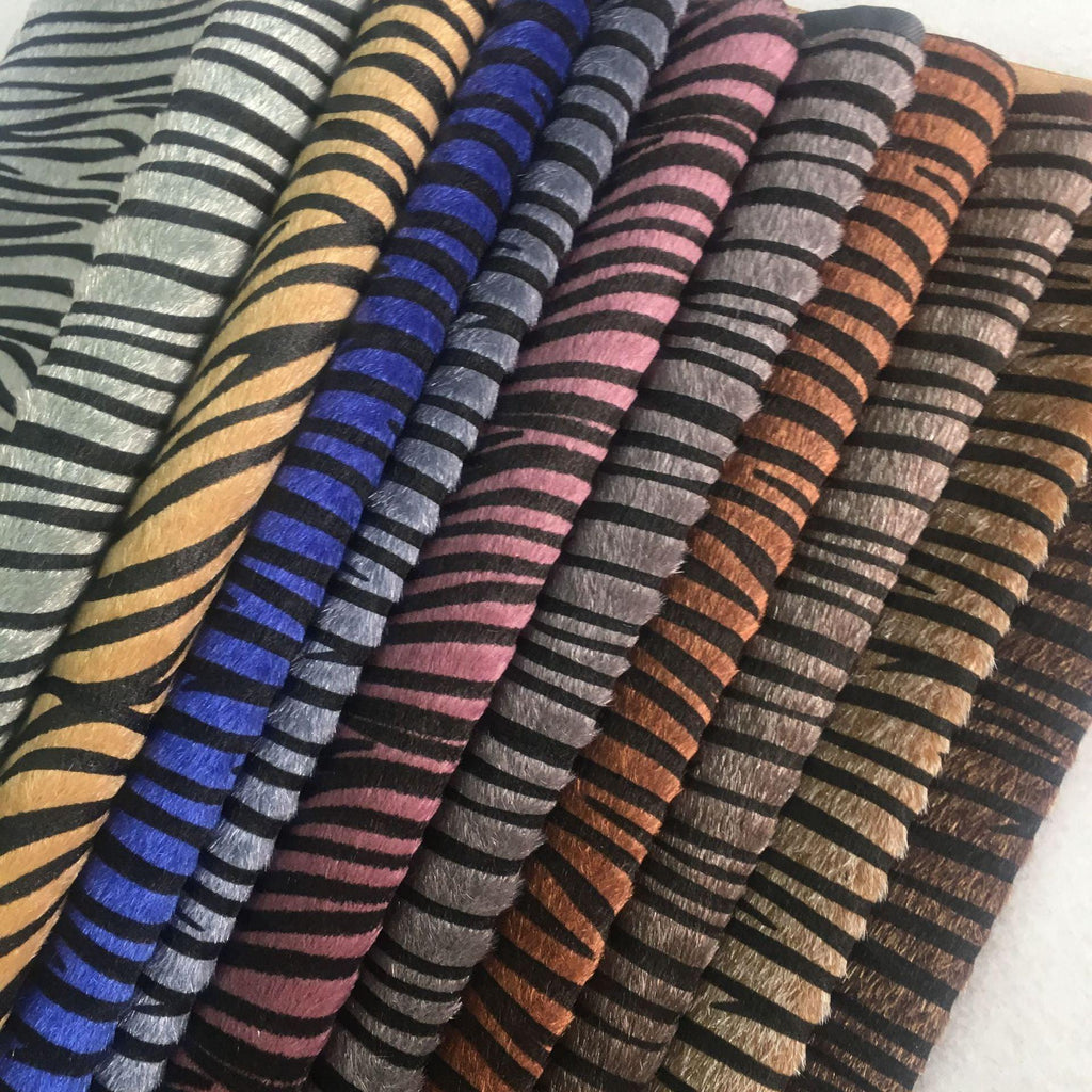 Faux Horsehair Zebra Leather Printed Fabric - melvincucci
