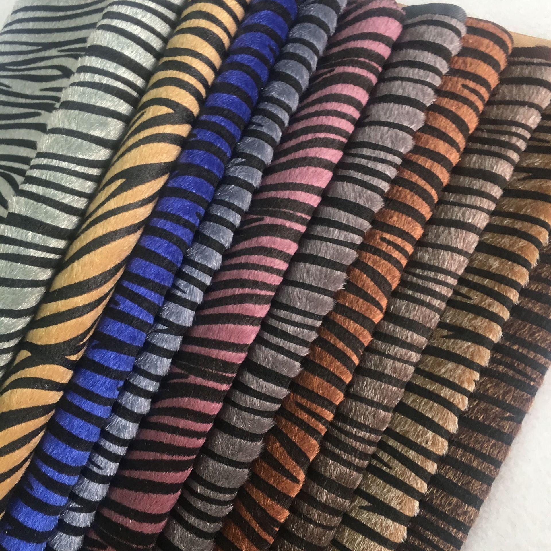 Faux Horsehair Zebra Leather Printed Fabric - melvincucci