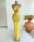 The “Adelaide” Haute Couture fit yellow dress - melvincucci