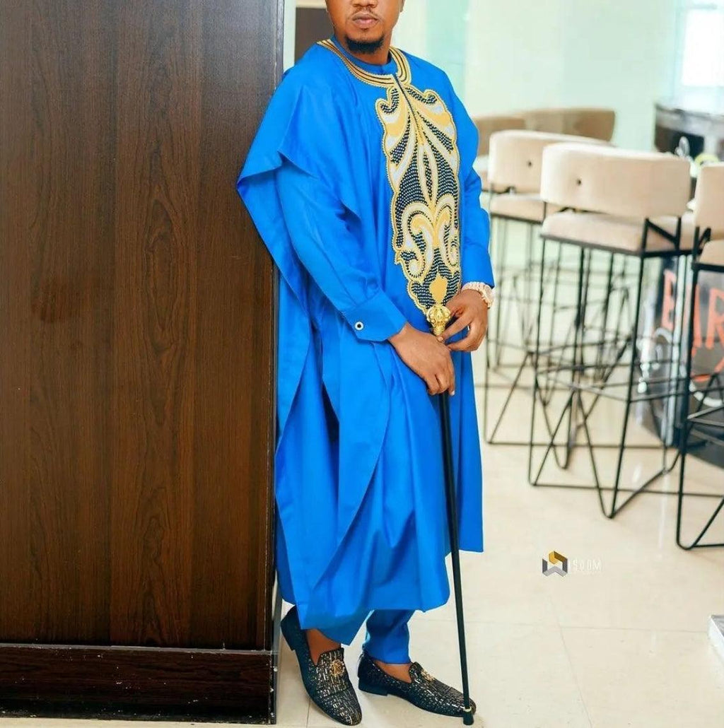 AGBADA, FILA & 3/4 SLEEVE TRADITIONAL SENATOR KAFTAN NATIVE & SOKOTO - melvincucci