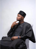 AGBADA, FILA & 3/4 SLEEVE TRADITIONAL SENATOR KAFTAN NATIVE & SOKOTO - melvincucci