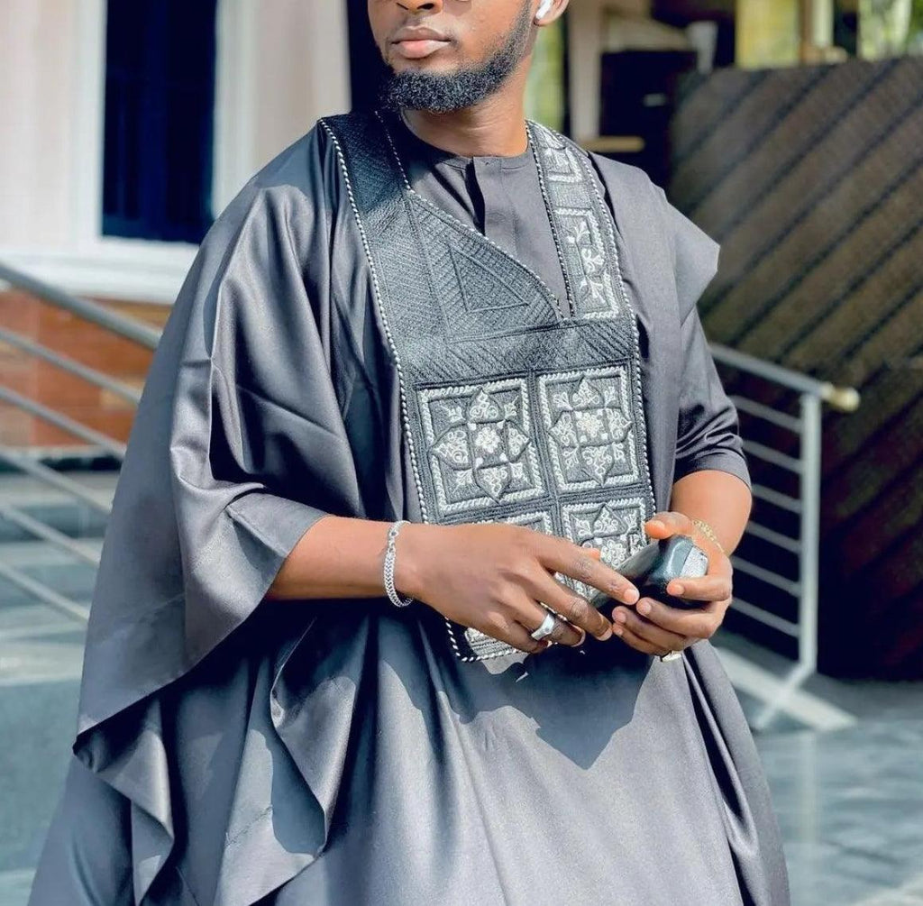 AGBADA, FILA & 3/4 SLEEVE TRADITIONAL SENATOR KAFTAN NATIVE & SOKOTO - melvincucci