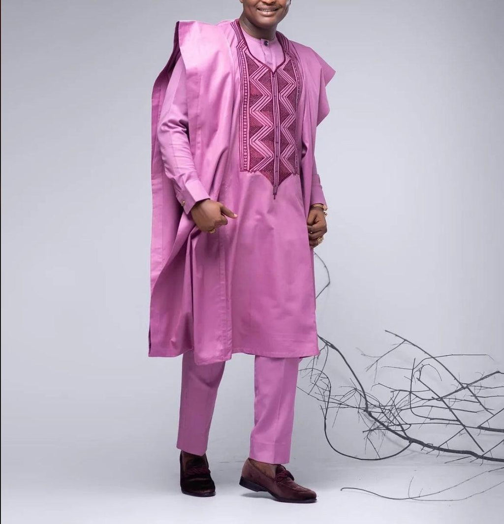 AGBADA, FILA & 3/4 SLEEVE TRADITIONAL SENATOR KAFTAN NATIVE & SOKOTO - melvincucci